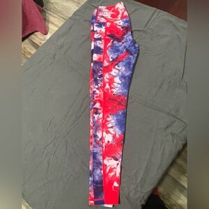 Constantly Varied Gear Red and Blue Tie-Dye Leggings XS